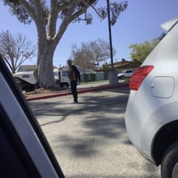 Agitated dangerous person asking for business