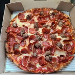 11" Small Pepperoni and Sausage. Perfection!