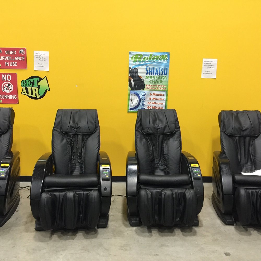 Massage chairs, one out of order and they do have a ton of wear and tear Massage chairs, one out of order and they do have a ton of wear and tear