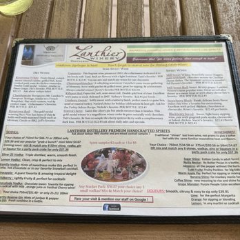 Lanthier Winery - Wi e and spirits menu - Wineries Near Me - Madison, Indiana