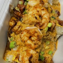 Spudtacular - The Meat man, Loaded with Chicken, Andouille Sausage, Cajun Cream sauce, Cheese and Green Onions