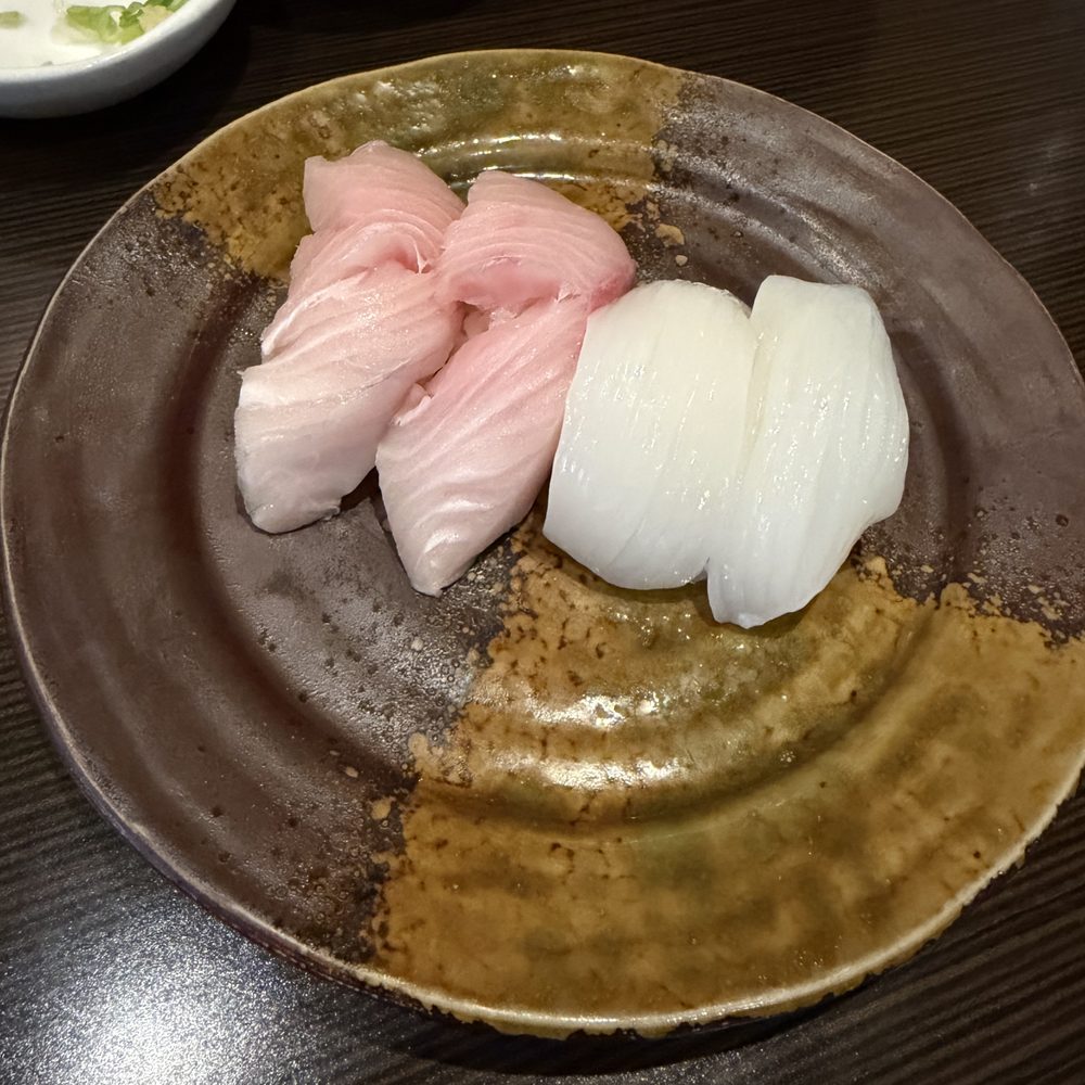 Harajuku Sushi - hamachi nigiri and squid nigiri - Sushi Bars Near Me - San Francisco, California Harajuku Sushi - hamachi nigiri and squid nigiri - Sushi Bars Near Me - San Francisco, California
