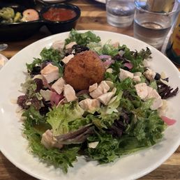 Fried goat cheese and blueberry salad.