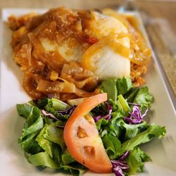 Restaurante El Roble - Fish in mojo sauce stuffed with lobster.