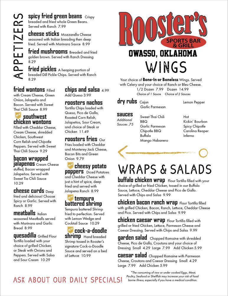 Rooster’s Sports Bar & Grill Owasso, Owasso Roadtrippers