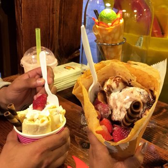 Tornado Crepe - Mango tango fired ice cream and mojjiola Crêpe - Bubble Tea Near Me - Jackson Heights, New York