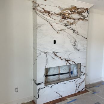 Stone Work Details - Porcelain Fireplace - Countertop Installation Near Me