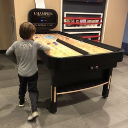 Free shuffleboard in lobby Free shuffleboard in lobby