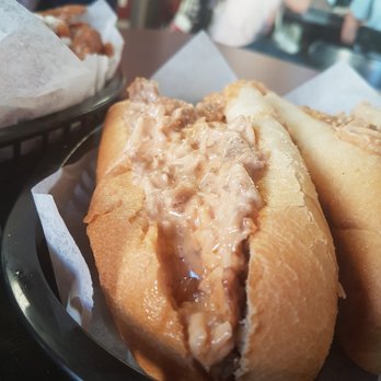 Alumni Grill - Jekyll and Hyde Sandwich (Chicken and Cheesesteak with mayo/cheese sauce) - American Near Me - Wildwood, New Jersey Alumni Grill - Jekyll and Hyde Sandwich (Chicken and Cheesesteak with mayo/cheese sauce) - American Near Me - Wildwood, New Jersey