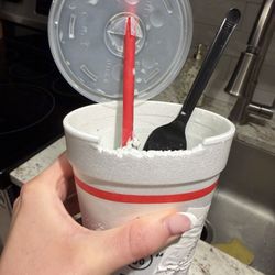 Cook Out - Styrofoam broken off into milkshake
