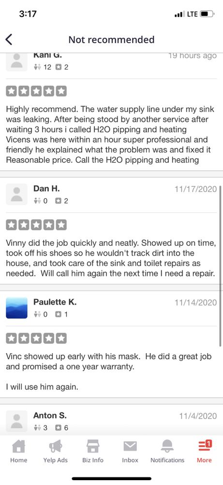 Slide of H2O Piping & Heating Repair