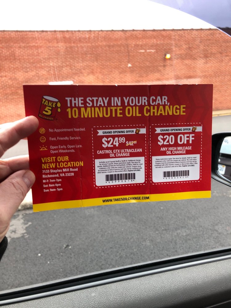 TAKE 5 OIL CHANGE 7133 Staples Mill Rd Richmond Virginia Oil TAKE 5 OIL CHANGE 7133 Staples Mill Rd Richmond Virginia Oil