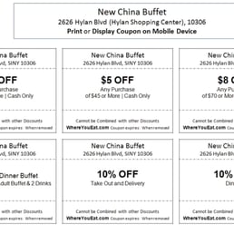 new china buffet coupons