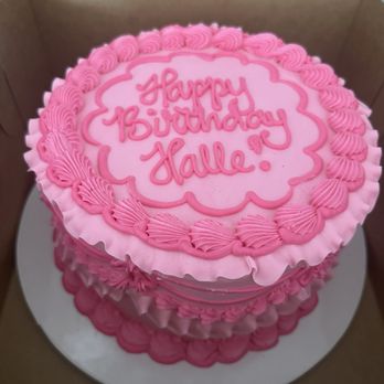 Daisy Cakes - Pink vintage icing birthday cake, lemon cake with vanilla buttercream - Patisserie/Cake Shop Near Me - Dallas, Texas
