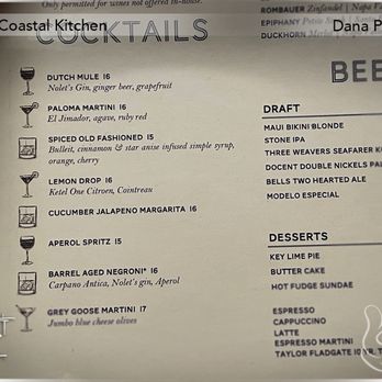 Coastal Kitchen - Menu - Cocktails - New American Near Me - Dana Point, California Coastal Kitchen - Menu - Cocktails - New American Near Me - Dana Point, California