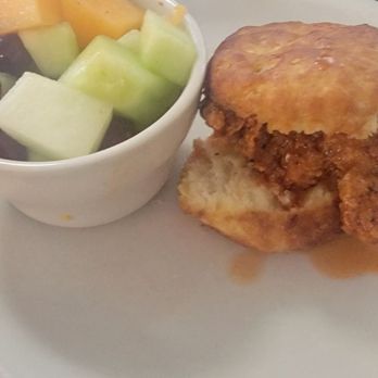 Metro Diner - Spicy Honey Chicken Biscuit , don't get the fruit unless it's in Season though. - American Near Me - Chesapeake, Virginia