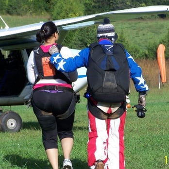 DC Skydiving Center - Getting ready to board the prop plane with Chris ("Captain America") - Skydiving Near Me - Warrenton, Virginia