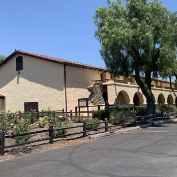 Old Mission Santa Ines - A view of the front arches.  You can see the remnants of an original on the far left of the set. - Landmarks & Historical Buildings Near Me - Solvang, California