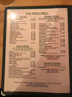Menu photo 3 The Pines Restaurant Copper Harbor, MI