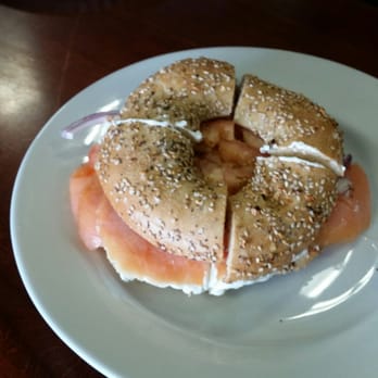 Bagel Dock - Lox with cream cheese, tomato, and onion - Bagels Near Me - Freeport, New York