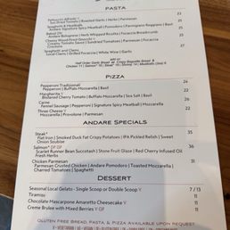 Menu side 1 as of June 2026