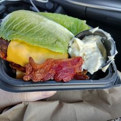 Wendy's - Baconator, no ketchup, wrapped in lettuce
