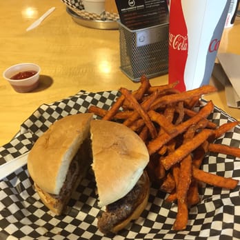 HF Crave - Cowboy Up Burger (without cheese) with sweet potato fries! - American Near Me - Lincoln, Nebraska
