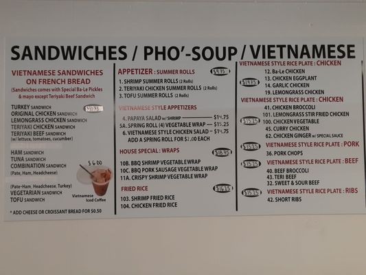 Menu photo 2 Ba-Le Sandwich Shop Mililani, HI Menu photo 2 Ba-Le Sandwich Shop Mililani, HI