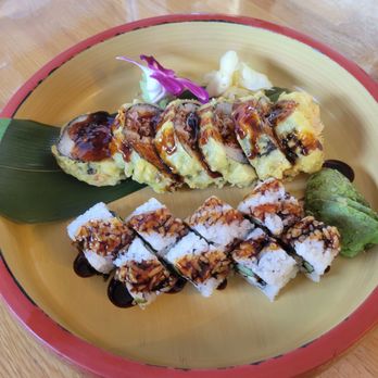 Sushi Uokura - The Las Vegas roll (top) and the Eel Roll (bottom) - Japanese Near Me - Golden, Colorado Sushi Uokura - The Las Vegas roll (top) and the Eel Roll (bottom) - Japanese Near Me - Golden, Colorado