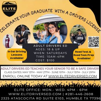 Elite Driving School - Enroll in Adult Drivers ed at www.elitedriversed.com - Driving Schools Near Me - Humble, Texas Elite Driving School - Enroll in Adult Drivers ed at www.elitedriversed.com - Driving Schools Near Me - Humble, Texas