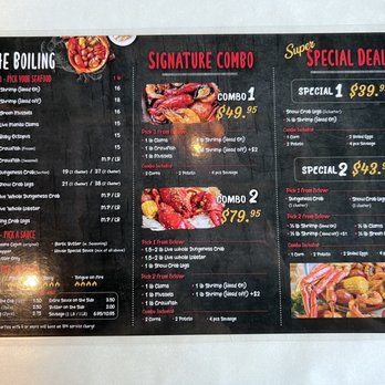 Cajun Crack'n - Menu as of June 2022 - Seafood Near Me - Milpitas, California