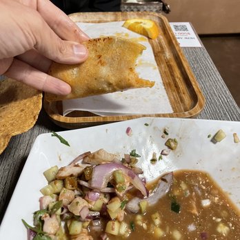 Mariscos Choix - I'm holding the Tacos  de Cameron de Sinaloaenses!  Just go! - Seafood Near Me - Pico Rivera, California