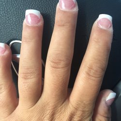 Top Nails - Pink and white with Charlie