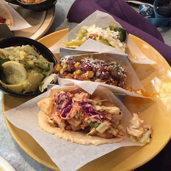 Taco Guild - Two chicken and one vegetable taco - Bars Near Me - Phoenix, Arizona Taco Guild - Two chicken and one vegetable taco - Bars Near Me - Phoenix, Arizona