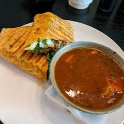 Carrots N' Dates - Buffalo Cauliflower Wrap with Kale Potato Soup