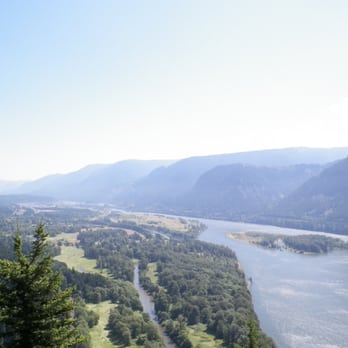 Beacon Rock State Park - July 6, 2013-- Panorama from the summit of Beacon Rock, looking east toward Bonneville Dam, with Mt. Hamilton on the left. - Parks Near Me - Stevenson, Washington