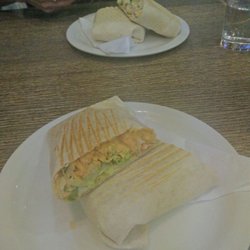 Kafeteryam Sandwich Bar - Tikka and Chicken Kebab wrap  Much larger than they look . Someone with a better camera phone &skills come and do this place justice.