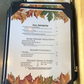 Anthony's at Spokane Falls - Desert menu - Seafood Near Me - Spokane, Washington