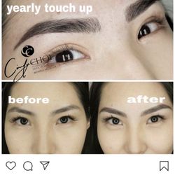 CC Cindy Choe Permanent Makeup Studio & Academy - Bottom picture is my first time getting microbladed in 2017 by Cindy and the top is my yearly touch up!