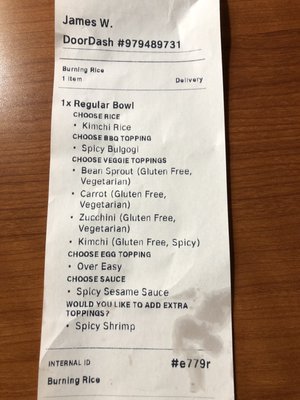 Menu photo 1 Burning Rice Hurst, TX