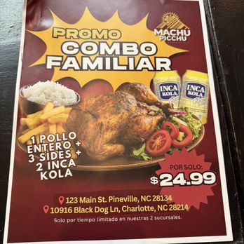 Machu Picchu - The special advertised that they didn't have!!!! - Mexican Near Me - Charlotte, North Carolina Machu Picchu - The special advertised that they didn't have!!!! - Mexican Near Me - Charlotte, North Carolina