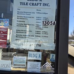 Tile Craft Design Center - Showroom and warehouse hours