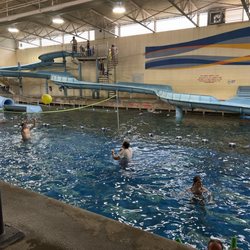 Evans Plunge - Slides at inside pool area