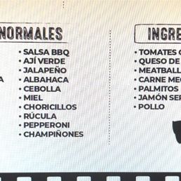 Pizza Society - Ingredientes adicionales que se pueden agregar, valor depende tamaño - menu - Pizzería Near Me - Santiago, RM