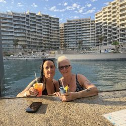 Las Palomas Vacations - My daughter and I at the pool bar