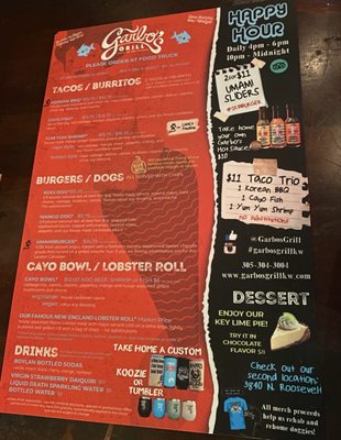 Menu photo 3 Garbo's Grill Key West, FL