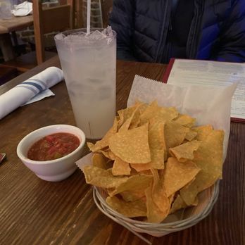 Jose Tejas - Chips and delicious salsa. Check out the size of the lemonade. - Cajun/Creole Near Me - Iselin, New Jersey