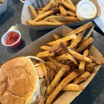 The Chill Out - Classic Chicken Sandwich with Fries. Fried Pickle Fries appetizer. - Burgers Near Me - Batavia, Ohio The Chill Out - Classic Chicken Sandwich with Fries. Fried Pickle Fries appetizer. - Burgers Near Me - Batavia, Ohio
