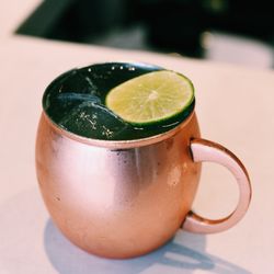 Russell City Distillery - Our Moscow Mule! Made with Freshly squeezed lime, RCD Vodka, and Ginger Beer!