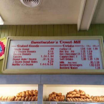 Sweetwater's Donut Mill - A blurry shot of the menu. - Donuts Near Me - Kalamazoo, Michigan Sweetwater's Donut Mill - A blurry shot of the menu. - Donuts Near Me - Kalamazoo, Michigan
